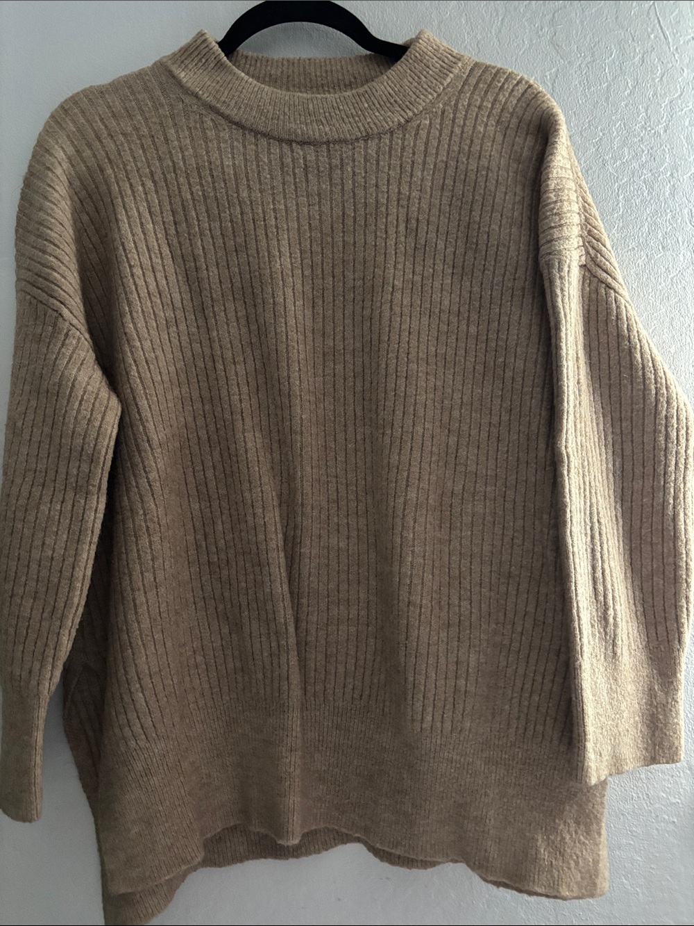 H&M Ribbed Crewneck Sweater - Beige